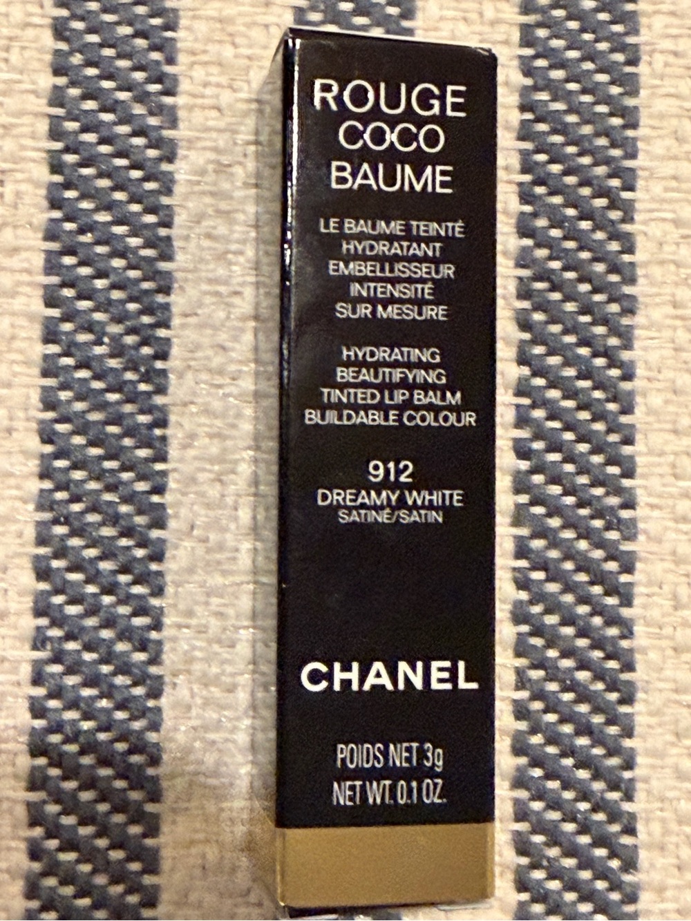 CHANEL Rouge Coco Baume Tinted Lip Balm 912 Dreamy White Satin 💟💟💟